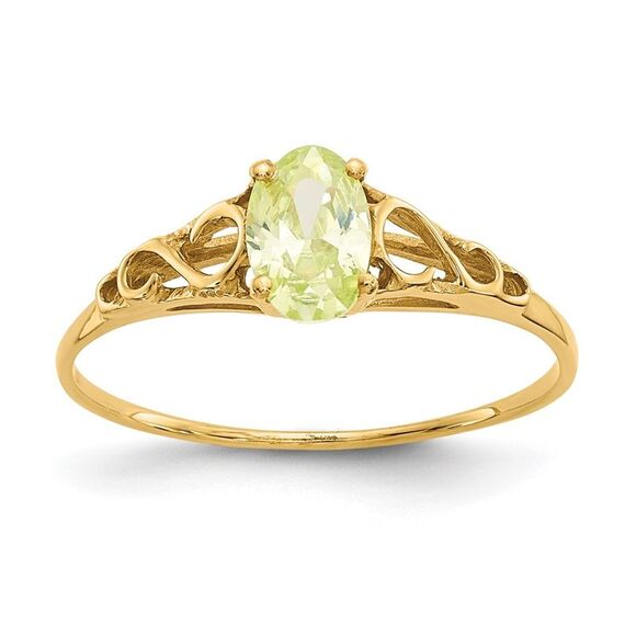 14k Yellow Gold Madi K Synthetic Peridot Ring - Picture 1 of 5